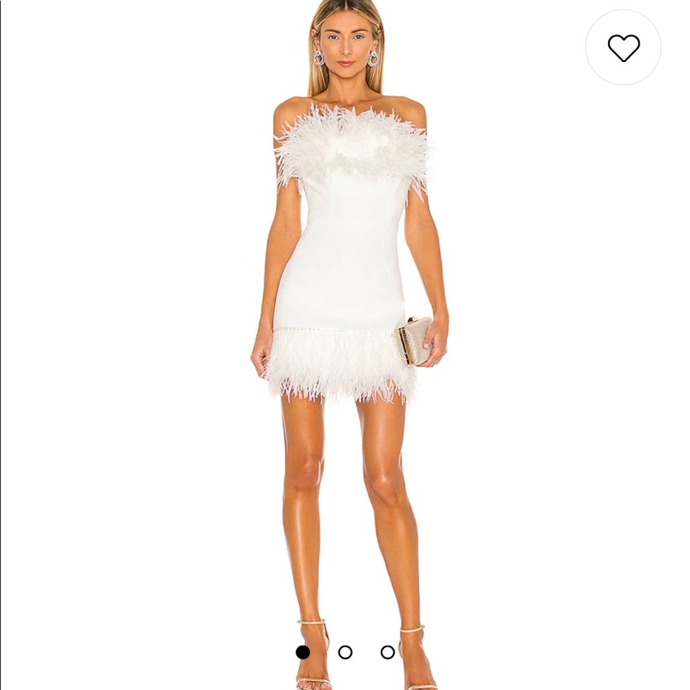 Bronx and Banco Lola Blanc Mini Feather Dress in White